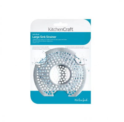 KITCHENCRAFT ALUMINIUM LARGE SINK STRAINER 135MM
