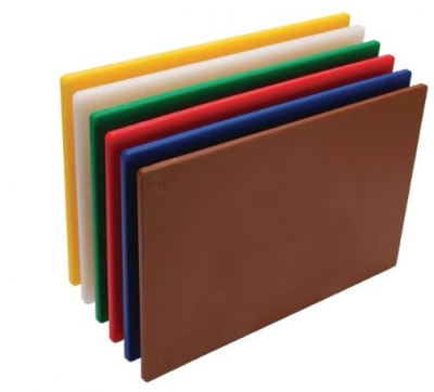 HYGIPLAS LOW DENSITY CHOPPING BOARDS SET OF 6 455 X 305 X 10MM