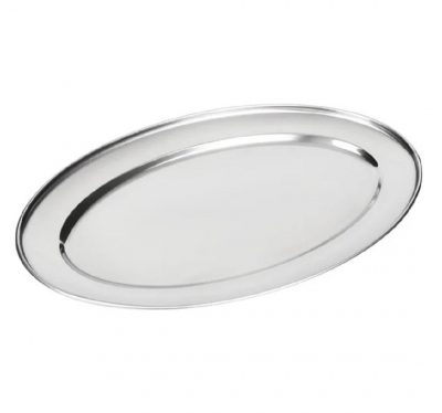 OVAL SERVING FLAT 8Inch S/STEEL 200x150MM