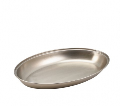 STAINLESS STEEL OVAL VEGETABLE DISH UNDIVIDED 10Inch