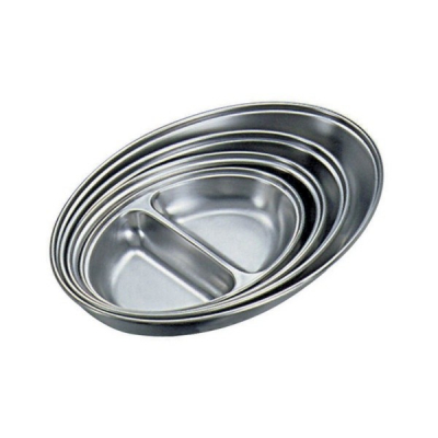 STAINLESS STEEL OVAL VEGETABLE DISH TWO DIVISION 12Inch   1462