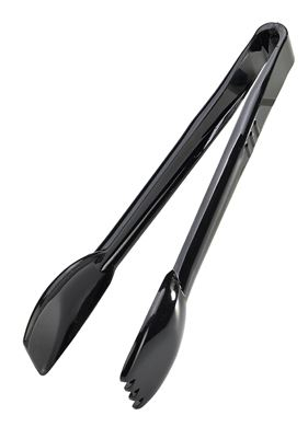 POLYCARBONATE BLACK SALAD TONGS 9Inch