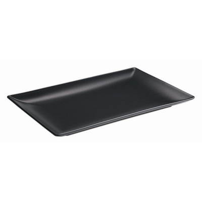 GENWARE LUNA STONEWARE BLACK RECTANGULAR COUPE PLATE 11.8X5.9Inch