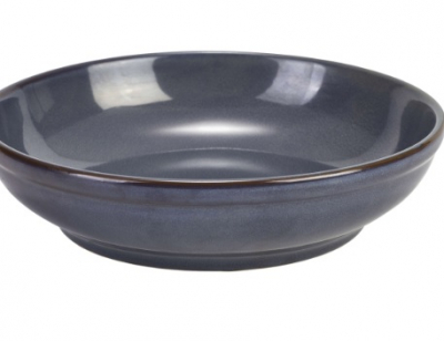GENWARE TERRA STONEWARE RUSTIC BLUE COUPE BOWL 45.8OZ