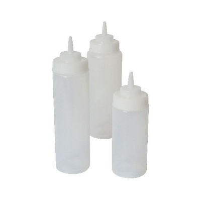 SQUEEZY BOTTLE WIDE NECK CLEAR 16OZ,47CL