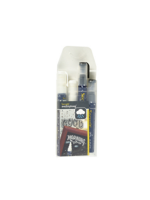 WATERPROOF CHALK MARKERS 2 COLOUR PACK (W, BK) MEDIUM