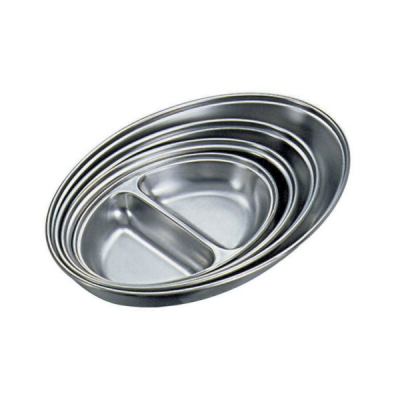S/ST.2-DIV.OVAL VEG.DISH 10Inch WIDTH 17.8CM 1362