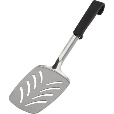 Stainless Steel Slotted Turner Black PLASTIC HANDLE 13Inch