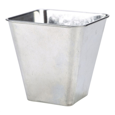 GALVANISED STEEL FLARED SERVING TUB 10X10X10CM X12