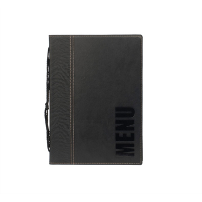 CONTEMPORARY A5 MENU HOLDER BLACK 4 PAGES MC-TRA5-BL