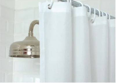 MITRE ESSENTIALS PLAIN SHOWER CURTAIN WHITE 180cm X 180cm