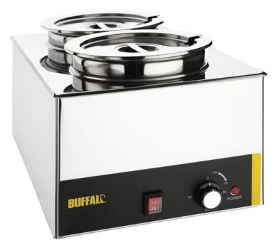 BUFFALO BAIN MARIE WITH ROUND POTS 2X5.2LTR POTS