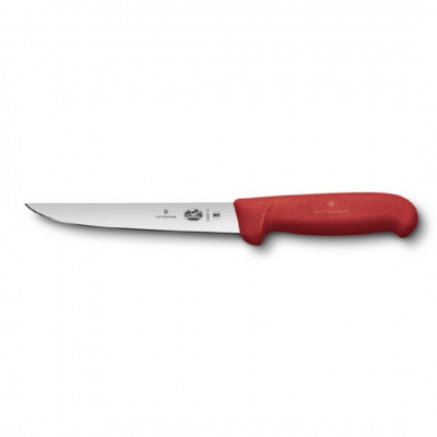 VICTORINOX FIBROX RED STRAIGHT BONING KNIFE 15CM