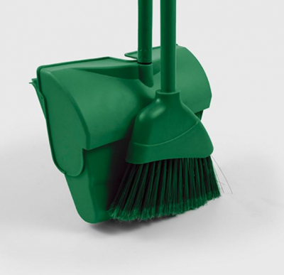 ANGLE LOBBY BROOM WITH LIGHT WEIGHT LOBBY DUSTPAN GREEN