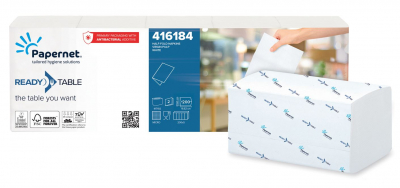 PAPERNET INTERFOLDED 2PLY WHITE NAPKINS 1/2 FOLD WITH READY TABLE TECHNOLOGY