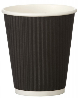 RIPPLE CUP BLACK 8OZ TRIPLE WALL