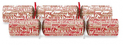 10Inch SEASONAL SCRIPT RED/WHITE CRACKER BOX100