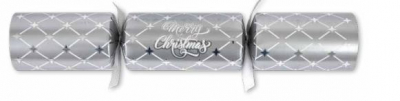 12Inch SILVER CHRISTMAS DIAMOND FOIL BOARD CRACKER BOX50