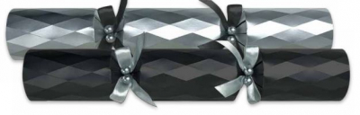 14Inch DIAMOND BLACK/SILVER MIXED FOIL CRACKER MIXED BOX25