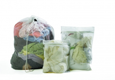 MESH BAG  64X84CM   WHITE WITH DRAWSTRING CLOSURE