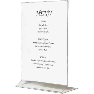 PERSPEX A5 MENU HOLDER VERTICAL