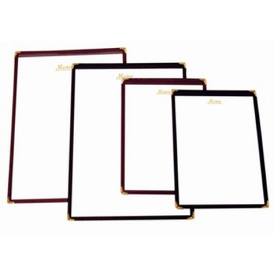 A4 AMERICAN STYLE MENU HOLDER 2 SIDED BLACK