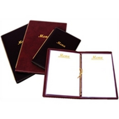 LEATHERETTE STYLE MENU HOLDER A4 BLACK