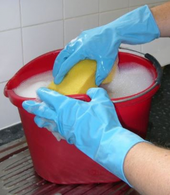 SINGLE PAIR OF HOUSEHOLD GLOVES BLUE MEDIUM