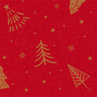 NAPKINS BIO DSF 40X40CM STARGAZING RED