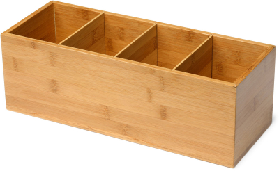 BAMBOO NAPKIN DISPENSER 36 X 14CM 4 CAVITY