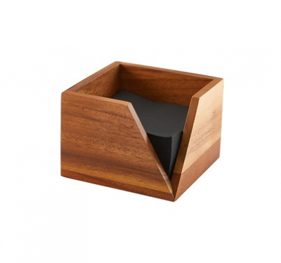 GENWARE ACACIA 14 X 10CM WOOD SERVIETTE HOLDER