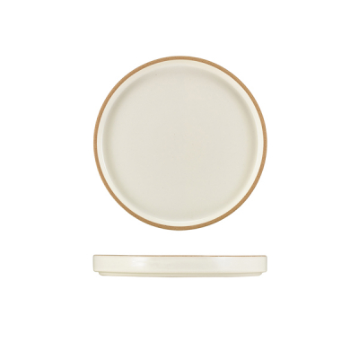 GENWARE KAVA WHITE STONEWARE PRESENTATION PLATE 18CM