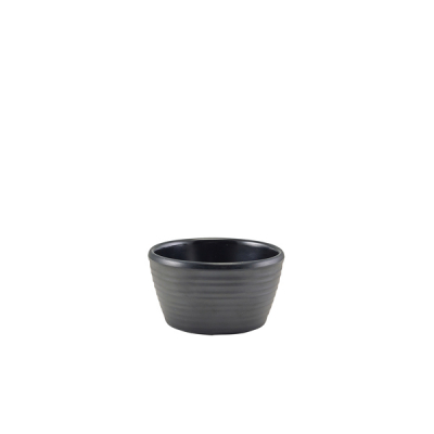 GENWARE MELAMINE MATT BLACK RIPPLE RAMEKIN 56ML/2OZ