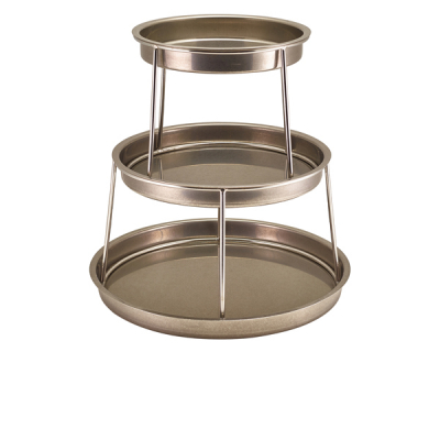 GENWARE THREE TIER  VINTAGE STEEL SEAFOOD STAND