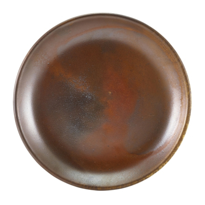 GENWARE TERRA PORCELAIN RUSTIC COPPER COUPE PLATE 7.5Inch