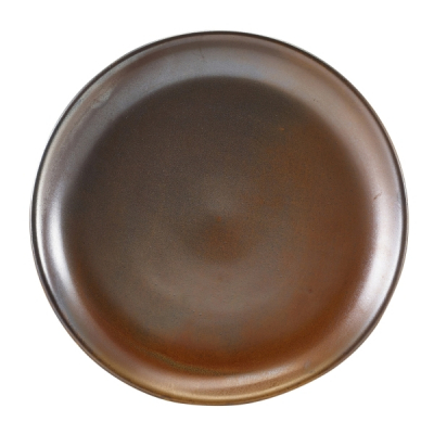GENWARE TERRA PORCELAIN RUSTIC COPPER COUPE PLATE 9.4Inch