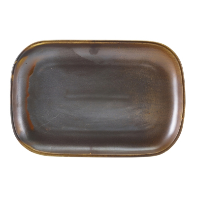 GENWARE TERRA PORCELAIN RUSTIC COPPER RECTANGULAR PLATE 11.4X7.7Inch