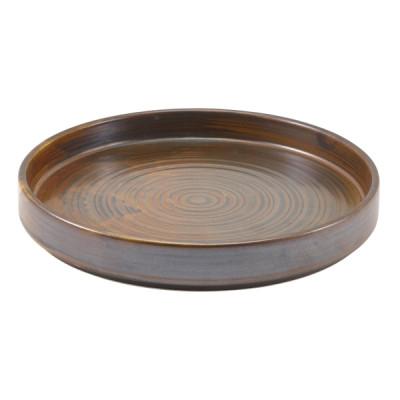 GENWARE TERRA PORCELAIN RUSTIC COPPER PRESENTATION PLATE 8Inch