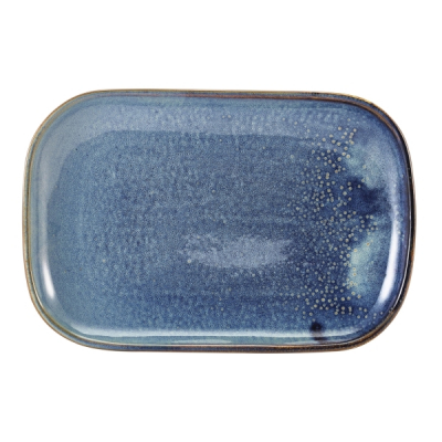 GENWARE TERRA PORCELAIN AQUA BLUE RECTANGULAR PLATE AQUA 11.4X7.7Inch