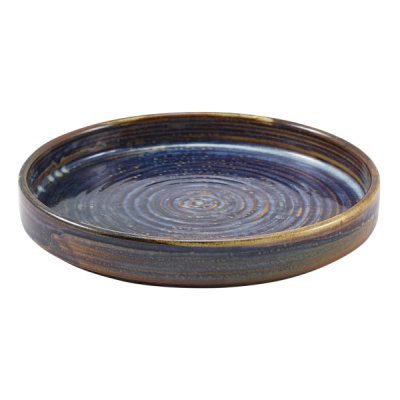 GENWARE TERRA PORCELAIN AQUA BLUE PRESENTATION PLATE 7Inch