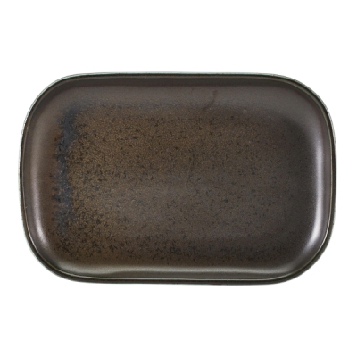 GENWARE TERRA PORCELAIN BLACK RECTANGULAR PLATE 11.4X7.7Inch