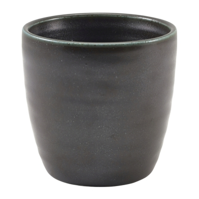 GENWARE TERRA PORCELAIN BLACK CHIP CUP 10.5OZ