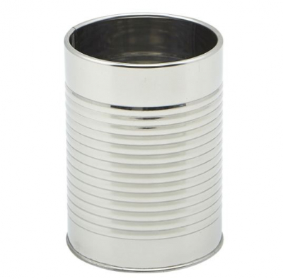 GENWARE STAINLESS STEEL CAN 7.8CM DIA X 10.8CM  X 12