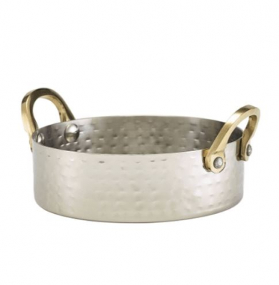 GENWARE HAMMERED STAINLESS STEEL MINI CASSEROLE DISH 14OZ