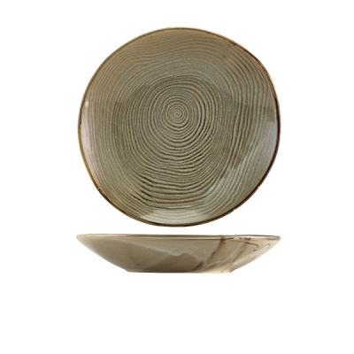 GENWARE TERRA PORCELAIN SMOKE GREY ORGANIC COUPE BOWL 10.4Inch