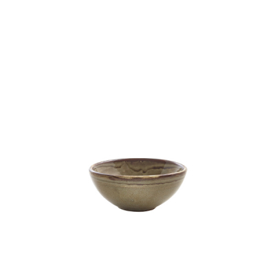 GENWARE TERRA PORCELAIN SMOKE GREY ORGANIC RAMEKIN 3OZ