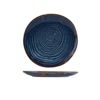 GENWARE TERRA PORCELAIN AQUA BLUE ORGANIC PLATE 8.3Inch