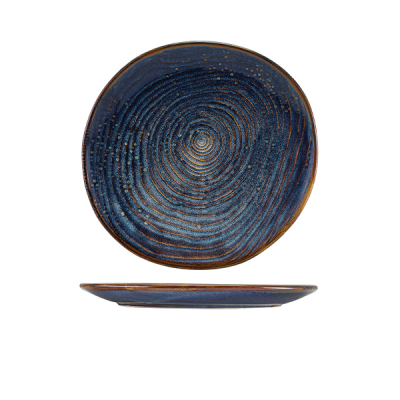 GENWARE TERRA PORCELAIN AQUA BLUE ORGANIC PLATE 9.8Inch