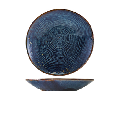 GENWARE TERRA PORCELAIN AQUA BLUE ORGANIC COUPE BOWL 10.4Inch