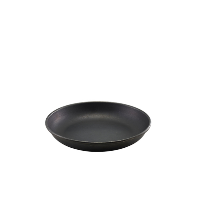 GENWARE BLACK VINTAGE STEEL COUPE PLATE 7.9Inch